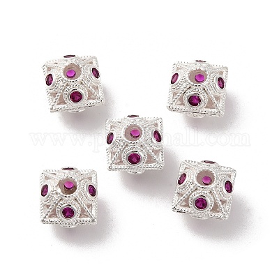 Латунные микро проложить кубического циркония бусы KK-C071-01P-1