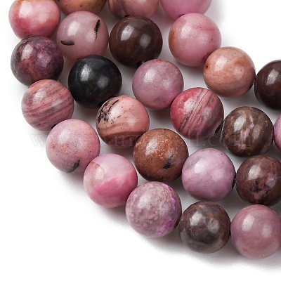 Природные родонит бисер нитей&nbsp;G-G828-02-6mm-1