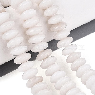 Бусины из натурального белого нефрита&nbsp;G-T144-49A-01-1