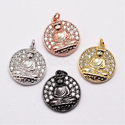 Латунные подвески ZIRC-G022-M-NR-1