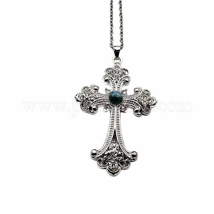 Старинные сверкающие сплавы горный хрусталь крест подвески ожерелья для женщин IL0019-12-1