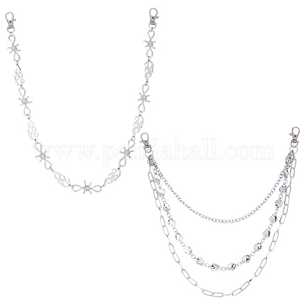 2 шт. 2 стиля ремней из сплава для брюк&nbsp;AJEW-GF0011-94-1