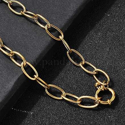 Женские ожерелья-цепочки из нержавеющей стали 304 с пружинными застежками NJEW-Z091-09G-1