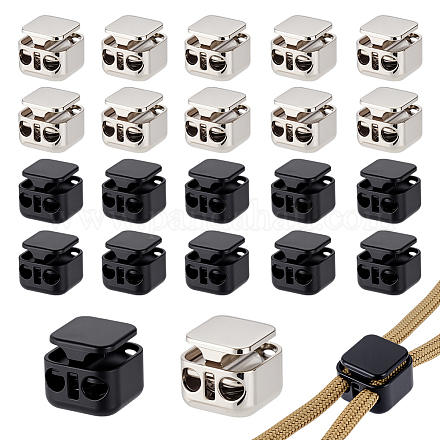 24 шт. 2-х цветные замки для шнура из цинкового сплава DIY-PH0032-08-1