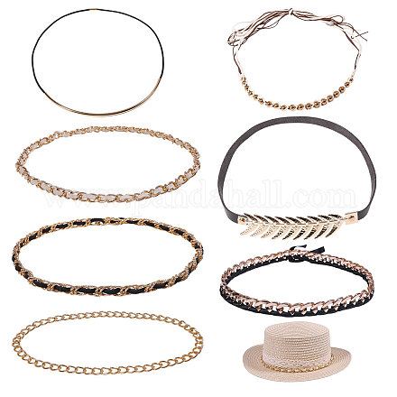 7 шт. 7 стиля лент для шляп из искусственной кожи и акрила DIY-CA0007-58-1