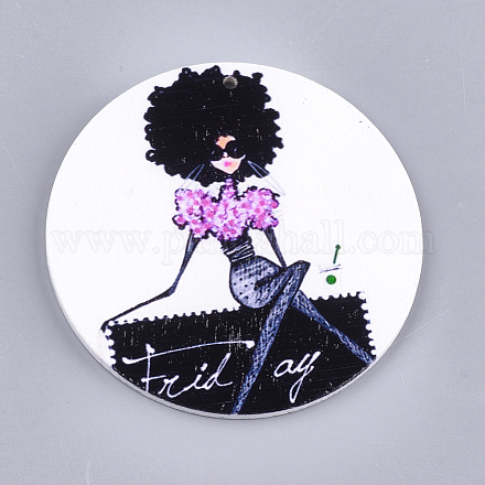 Печатные деревянные большие подвески WOOD-S048-56-1