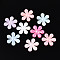 Plastic Beads, Imitation Jelly, Flower, AB Color Plated, Mixed Color, 23~23.5x21x5~5.5mm, Hole: 1.8~1.9mm, about 500pcs/500g