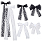 12Pcs 6 Styles Polyester Alloy Bowknot Hair Clips, Hair Accessories for Women Girls, Mixed Color, 100~270x75~90x11mm, 2pcs/style