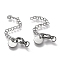 Tarnish Resistant 304 Stainless Steel Chain Extender, with Lobster Claw Clasps, Flat Round, Stainless Steel Color, 68mm long, Hole: 3.5mm