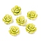 Synthetic Coral Dyed Carved Beads, Flower, Green Yellow, 21x12mm, Hole: 1.4mm