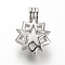 Allor Diffuser Locket Pendants, Cage Pendants, Star, Platinum, 24.5x17.5x9mm, Hole: 3.5x4.5mm, inner measure: 13mm