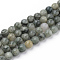 Natural Green Line Jasper Beads Strands, Faceted, Round, 6~6.5mm, Hole: 1mm, about 56~58pcs/strand, 14.17~14.57 inch(36~37cm)