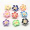 Handmade Polymer Clay 3D Flower Plumeria Beads, Mixed Color, 30x11mm, Hole: 2mm