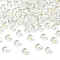 111Pcs Electroplate Transparent Colours Rainbow Glass Seed Beads, Donut, Clear, 6.5x3mm, Hole: 1.2mm