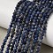 Natural Sodalite Beads Strands, Faceted, Round, Round, 3.5mm, Hole: 0.6mm, about 119~120pcs/strand, 15.24''~15.47