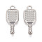 Alloy Pendants, Pickleball Racket Charms, Platinum, 23.5x9.5x3mm, Hole: 2.2mm