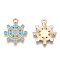 Alloy Pendants, with Enamel, Cadmium Free & Lead Free, Light Gold, Helm, Pale Turquoise, 19.5x17x1.5mm, Hole: 1.8mm