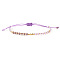 Bohemian Glass & Brass Beads Braided Bead Bracelets, Nylon Cord Braided Bracelets for Women, Lilac, 11.02 inch(28cm)