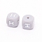 Silicone Beads, Cube with Letter.H, Gray, 12x12x12mm, Hole: 2mm