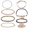 7Pcs 7 Styles Imitation Leather & Acrylic Curb Chain Hat Bands, for Cowboy Hat, Bend Brim Fedora Hat, Straw Hat Decoration, Mixed Color, 11~28mm, Inner Diameter: 230~320mm, 1pc/style
