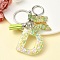 Resin & Acrylic Keychain, with Faux Suede Tassel Pendant & Alloy Findings, Letter D, 9.5cm
