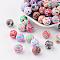 Handmade Polymer Clay Beads, Round, Mixed Color, about 12mm in diameter, hole: 1.6~3mm