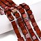 Natural Red Jasper Beads Strands, Cube, 8~9.5x8~9.5x8~9.5mm, Hole: 1.2mm, about 47~49pcs/strand, 15.35~15.79''(39~40.1cm)
