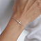 925 Sterling Silver Cable Chain Bracelets, Cubic Zirconia Cross Jewelry for Women, Platinum, 5-7/8 inch(15cm)