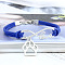 Infinity & Paw Print & Word Love Alloy with Suede Cord Charm Bracelets, Platinum, Blue, 6-3/4 inch(17cm)