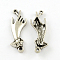 Tibetan Style Zinc Alloy Links connectors, Lead Free & Cadmium Free, Palm, for I Love You, Antique Silver, 45x14.3x5mm, Hole: 2~2.5mm, about 131pcs/500g
