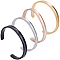 4Pcs 4 Colors Stainless Steel Open Cuff Bangles, Mixed Color, Inner Diameter: 2-1/4 inch(5.7cm) x 2-3/8 inch(5.9cm), 1pc/color