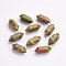 Natural Unakite Double Terminated Points, Healing Stones, Reiki Energy Balancing Meditation Therapy Wand, No Hole, 20x8mm