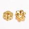 Alloy Bead Caps, 6-Petal Flower, Golden, 6x2mm, Hole: 1mm