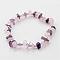 Gemstone Stretch Bracelets, with Iron Findings, Silver Color Plated Natural Amethyst and Rose Quartz Beads, Purple and Pink, 55mm