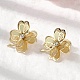 Серьги-гвоздики из латуни с клевером EJEW-A146-02G-2