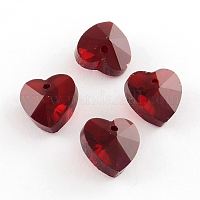 Прозрачное стекло очарование подвески граненый сердца GLAA-S054-03