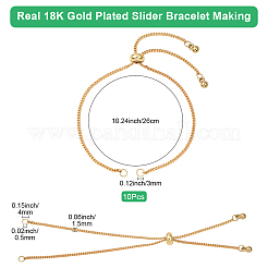 10 шт. латунная цепочка-слайдер для изготовления браслета&nbsp;AJEW-BBC0002-53G