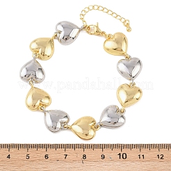 Браслеты-цепочки из латуни в форме сердца для женщин&nbsp;BJEW-K248-04G