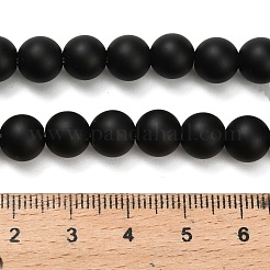 Натуральные бусины из черного оникса (окрашенные и нагретые)&nbsp;X-G-Z024-01B-01