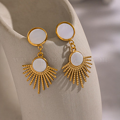 Веерные серьги-гвоздики из нержавеющей стали 304&nbsp;AT4546