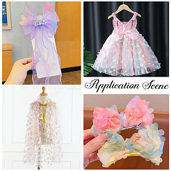 Градиент 3d бабочка полиэстеровая марлевая ткань&nbsp;AJEW-WH20006-148D