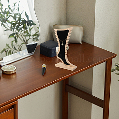 Подставки для ножных браслетов из бамбука и бархата в форме ступни&nbsp;ODIS-WH0030-140A