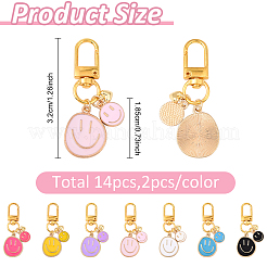 14 шт. 7 стильных подвесных украшений из сплава и эмали&nbsp;HJEW-YW00164