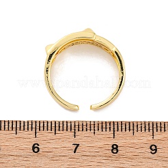 Латунные кольца-манжеты с микропаве и прозрачным цирконием для женщин&nbsp;RJEW-U043-14G