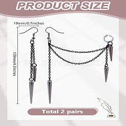 2 пара висячих серег из сплава для женщин&nbsp;EJEW-LP0001-25