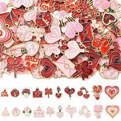 40 шт. 10 стиля подвески из сплава и эмали на тему Дня святого Валентина&nbsp;ENAM-YW0008-63A