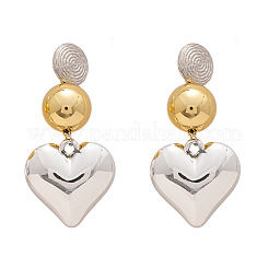 Серьги-гвоздики из акрилового сплава в форме сердца&nbsp;FS-WGAB050-01