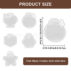 20 шт. 5 стиля самоклеящиеся наклейки для домашних животных&nbsp;STIC-WH20002-02A