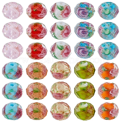 30шт 10 цвета ручной работы золотой песок бусины лэмпворк&nbsp;LAMP-PA0001-35