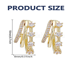 1 пара серег-гвоздиков из латуни со стразами для женщин&nbsp;EJEW-LP0004-86